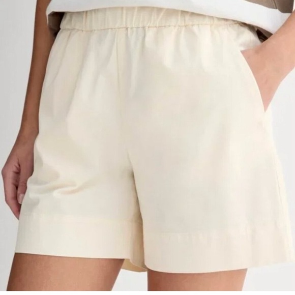 Everlane - women’s The Easy Shorts cream organic cotton blend pull on pants ZS 4 - Picture 7 of 10